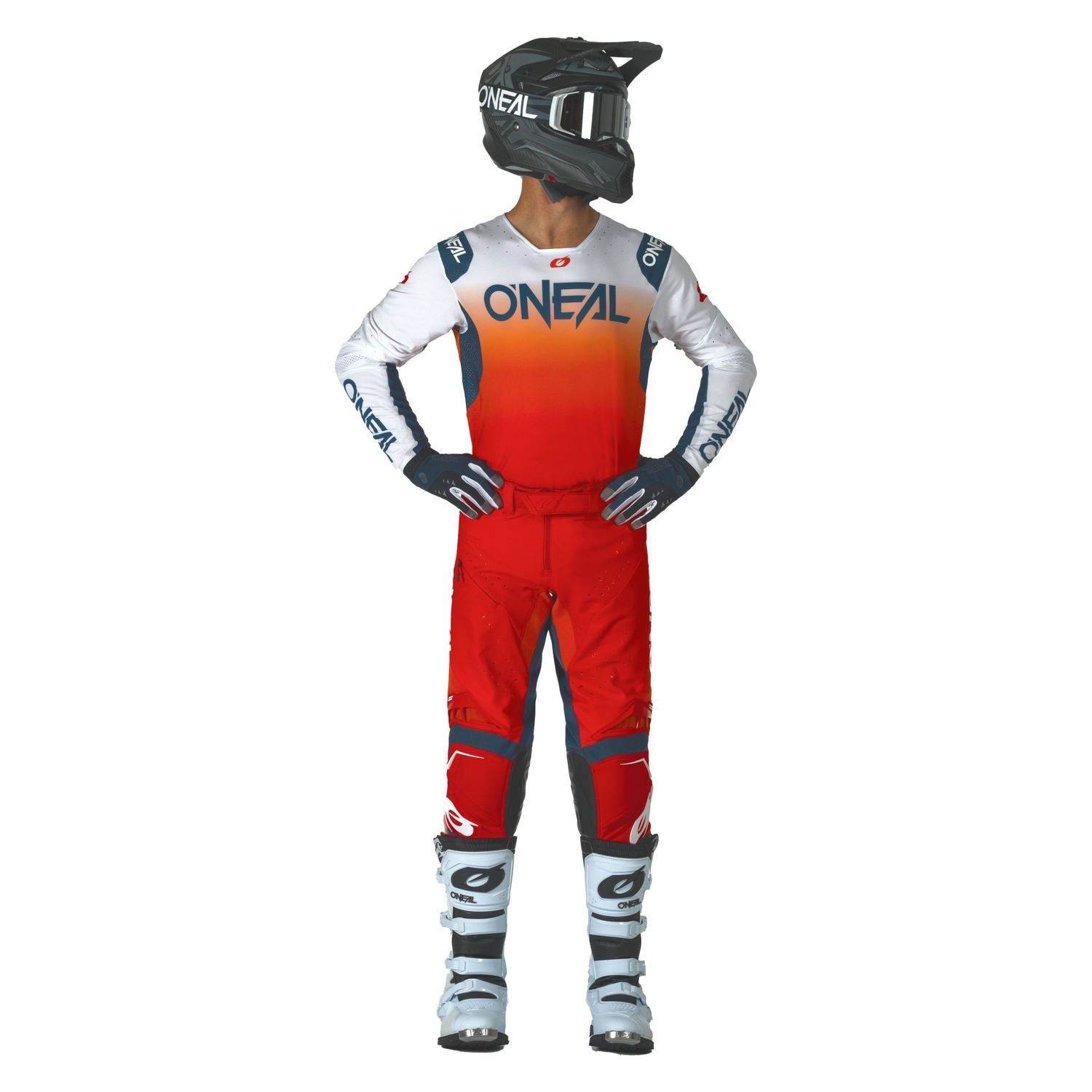 O'Neal 2026 Prodigy Five Five Red Orange Navy MX Combo Kit